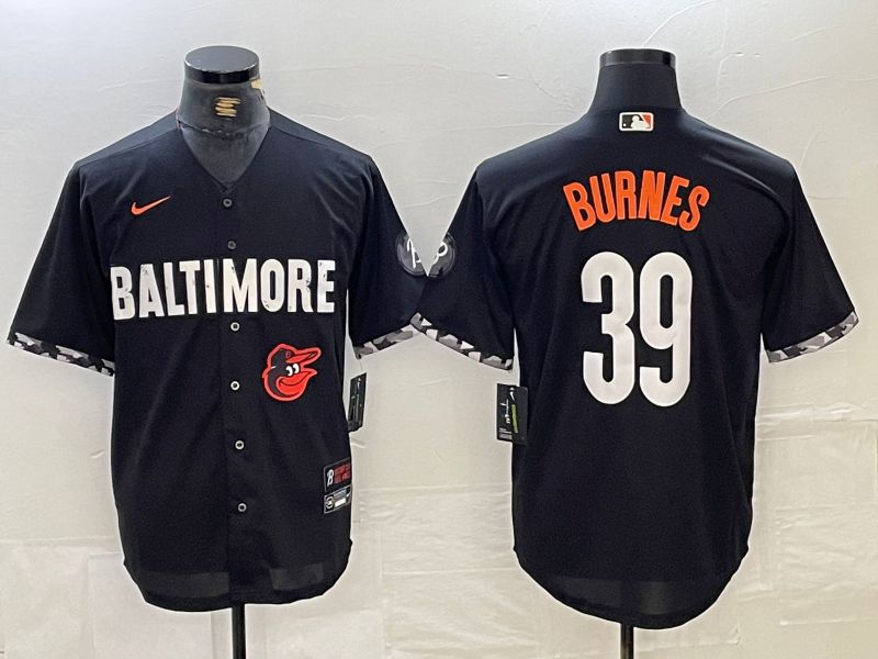 Men Baltimore Orioles #39 Burnes Black City Edition Nike 2024 MLB Jersey style 2